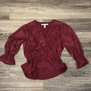 Burgundy satin top